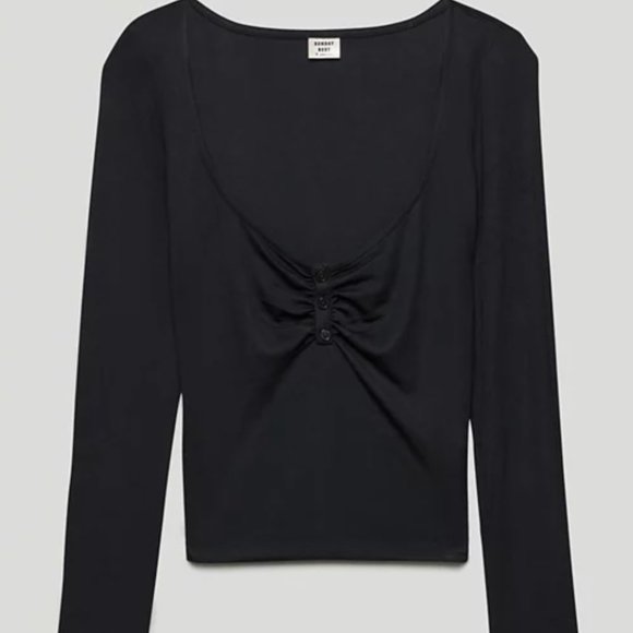 Aritzia Sunday Best Hank Longsleeve - Black Size L - Picture 1 of 5